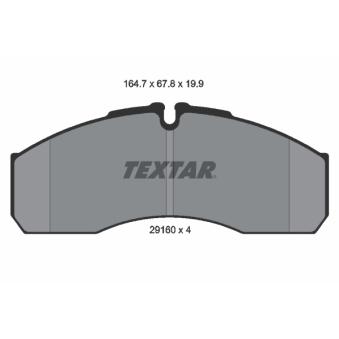 Jeu de 4 plaquettes de frein avant TEXTAR OEM 2996532
