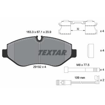 Jeu de 4 plaquettes de frein avant TEXTAR OEM A9104204000