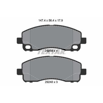 Jeu de 4 plaquettes de frein arrière TEXTAR OEM MK529247