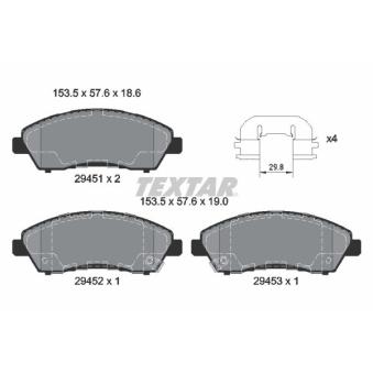 Jeu de 4 plaquettes de frein avant TEXTAR OEM MK585735