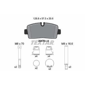 Jeu de 4 plaquettes de frein arrière TEXTAR [2947801]