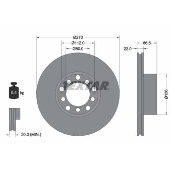 Jeu de 2 disques de frein avant TEXTAR 92009800