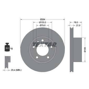 Jeu de 2 disques de frein avant TEXTAR 92022300
