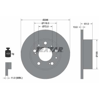 Jeu de 2 disques de frein avant TEXTAR OEM ZF04450931