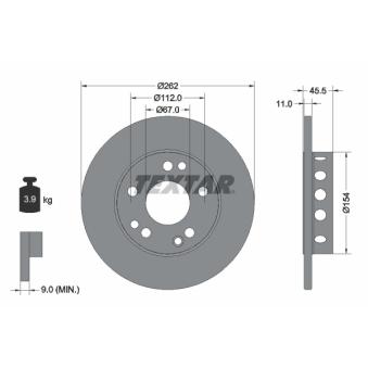 Jeu de 2 disques de frein avant TEXTAR OEM 201421121264
