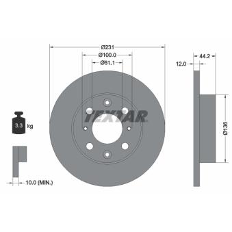 Jeu de 2 disques de frein avant TEXTAR OEM DBP3169