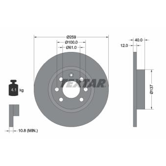 Jeu de 2 disques de frein avant TEXTAR OEM 34102947 Jeu de 2 disques de frein avant TEXTAR OEM 34102947