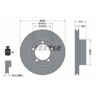 Jeu de 2 disques de frein avant TEXTAR 92052300