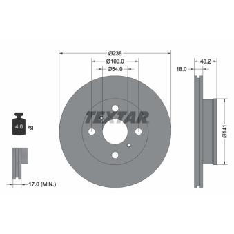 Jeu de 2 disques de frein avant TEXTAR OEM 4351212440
