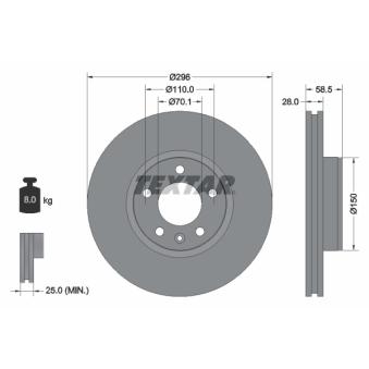 Jeu de 2 disques de frein avant TEXTAR OEM 90393496
