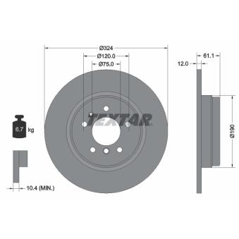 Jeu de 2 disques de frein arrière TEXTAR OEM 1157953