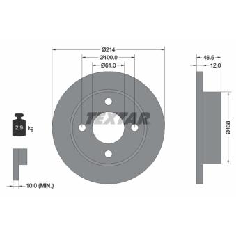 Jeu de 2 disques de frein avant TEXTAR OEM 4020621B01