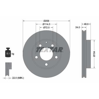 Jeu de 2 disques de frein avant TEXTAR OEM GA2Y3325X