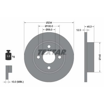 Jeu de 2 disques de frein avant TEXTAR OEM 402065F001