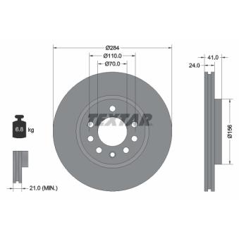 Jeu de 2 disques de frein avant TEXTAR OEM 569047