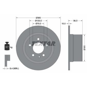 Jeu de 2 disques de frein arrière TEXTAR OEM 1158576