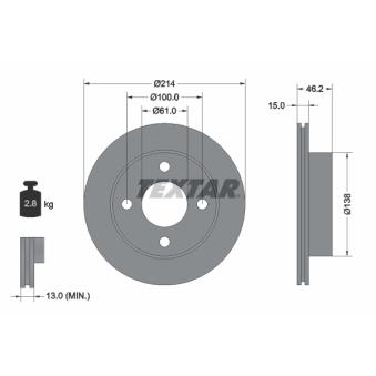 Jeu de 2 disques de frein avant TEXTAR OEM 4020627B01