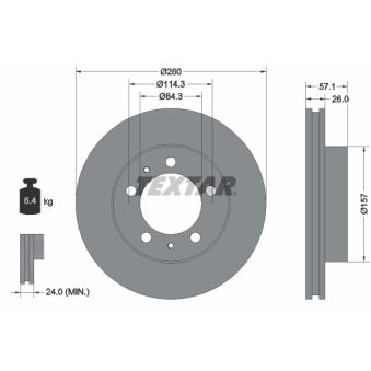 Jeu de 2 disques de frein avant TEXTAR 92070200