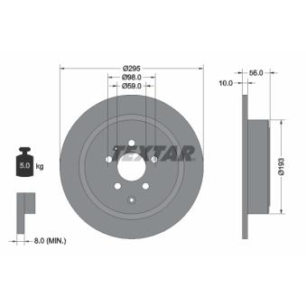 Jeu de 2 disques de frein arrière TEXTAR OEM 9566928380