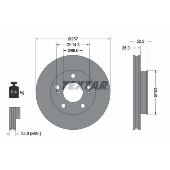 Jeu de 2 disques de frein avant TEXTAR OEM 402069C100