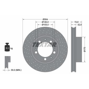 Disque de frein avant gauche TEXTAR [92076000]