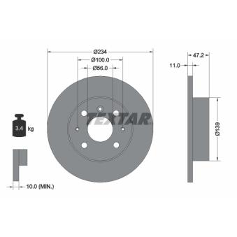 Jeu de 2 disques de frein avant TEXTAR OEM 3501101005