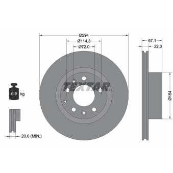 Jeu de 2 disques de frein avant TEXTAR OEM F1003325X