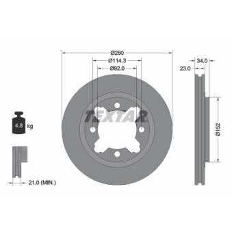 Jeu de 2 disques de frein avant TEXTAR OEM 45251SM4010