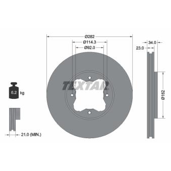 Jeu de 2 disques de frein avant TEXTAR OEM 45251SM4G00