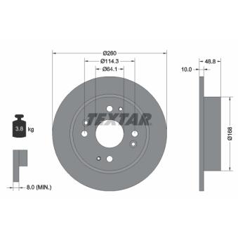Jeu de 2 disques de frein arrière TEXTAR OEM 42510SMA950