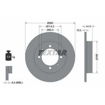 Jeu de 2 disques de frein arrière TEXTAR OEM MB699289