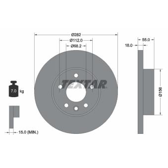 Jeu de 2 disques de frein avant TEXTAR OEM 701615301G