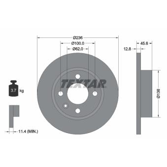 Jeu de 2 disques de frein avant TEXTAR OEM 6U0615301
