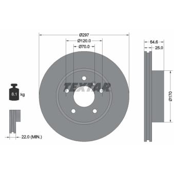 Jeu de 2 disques de frein avant TEXTAR OEM NTC8780 Jeu de 2 disques de frein avant TEXTAR OEM NTC8780