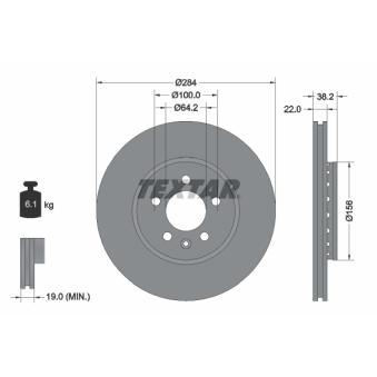Jeu de 2 disques de frein avant TEXTAR OEM SDB100940