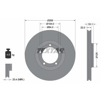 Jeu de 2 disques de frein avant TEXTAR [92112400]