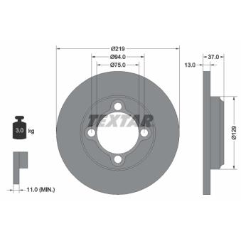 Jeu de 2 disques de frein avant TEXTAR OEM DA0133251