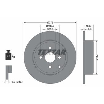 Jeu de 2 disques de frein arrière TEXTAR OEM 42431YZZAC