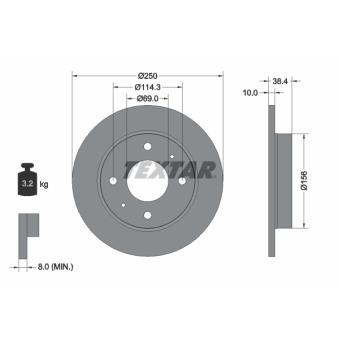 Jeu de 2 disques de frein arrière TEXTAR OEM M4605A076