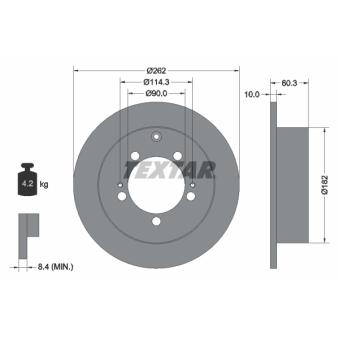 Jeu de 2 disques de frein arrière TEXTAR OEM MB895200