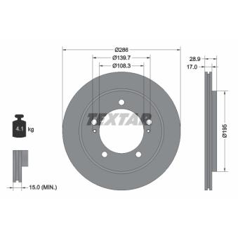 Jeu de 2 disques de frein avant TEXTAR OEM 5521167D01