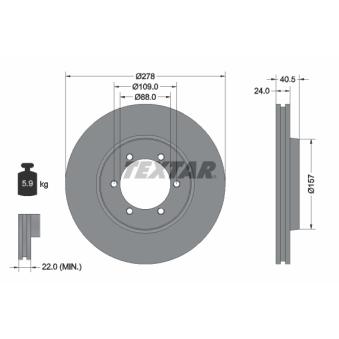 Jeu de 2 disques de frein avant TEXTAR OEM 4144106211
