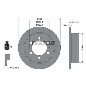 Jeu de 2 disques de frein arrière TEXTAR OEM 4840105110