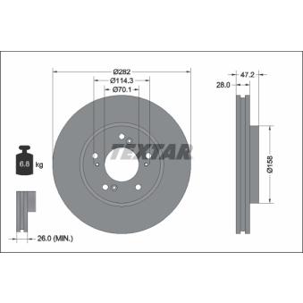 Jeu de 2 disques de frein avant TEXTAR OEM 45251SP0E00