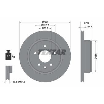 Jeu de 2 disques de frein arrière TEXTAR OEM JLM11904