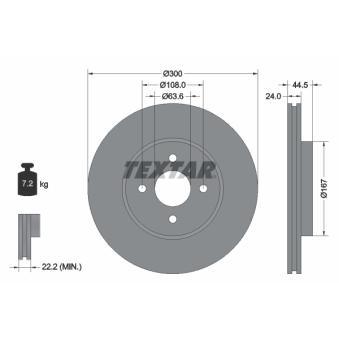 Jeu de 2 disques de frein avant TEXTAR OEM 4410264