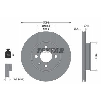 Jeu de 2 disques de frein avant TEXTAR OEM 517121C050