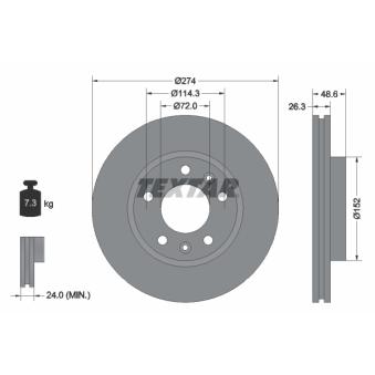 Jeu de 2 disques de frein avant TEXTAR OEM 0K55A33251