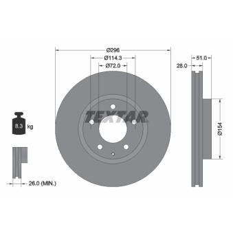 Jeu de 2 disques de frein avant TEXTAR OEM L16Y3325X