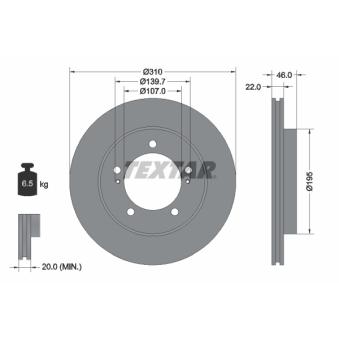 Jeu de 2 disques de frein avant TEXTAR OEM 5521177E00